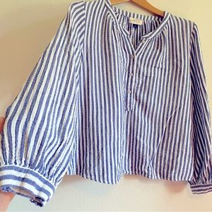 Universal Threads Peasant Poet Nautical Coastal Blouse Extra Large